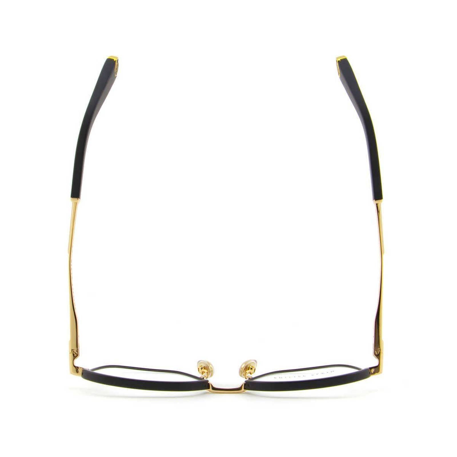 Men Optical Glasses Square Black Gold Frame Eyeglasses VPP017M-0302