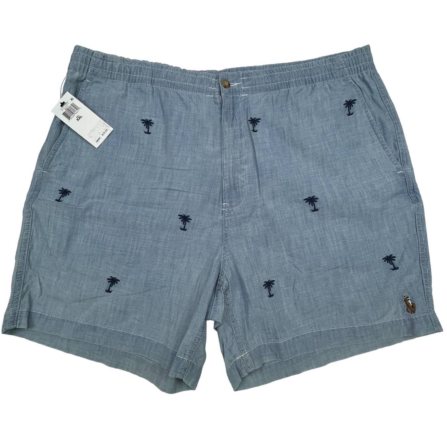 POLO Ralph Lauren Men Denim Shorts US XXL Beach Palms Embroidery