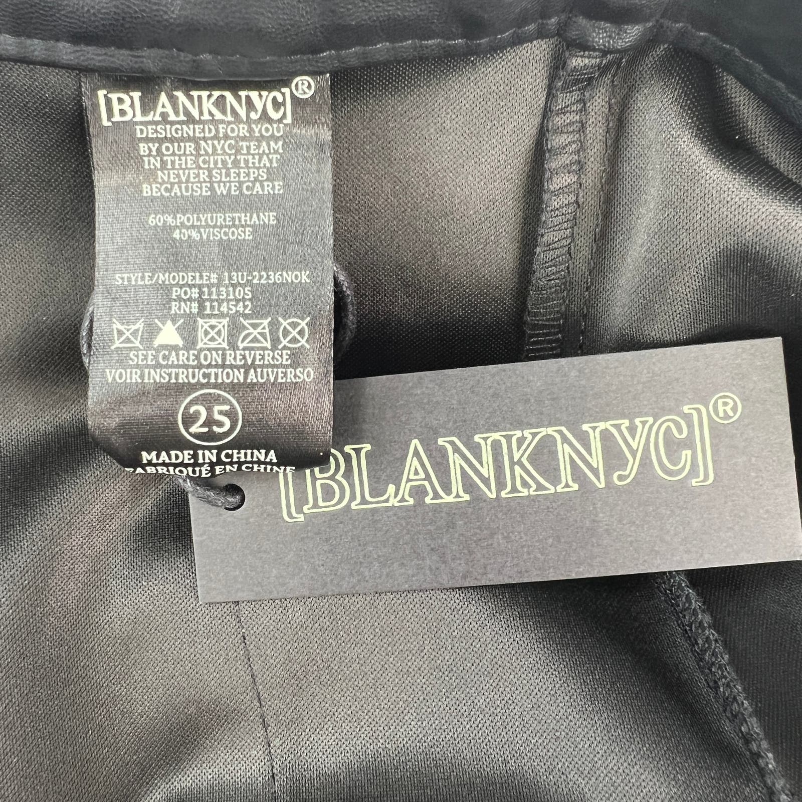 Blanknyc Women Black Slim Pants US 25 Faux Leather Leggins