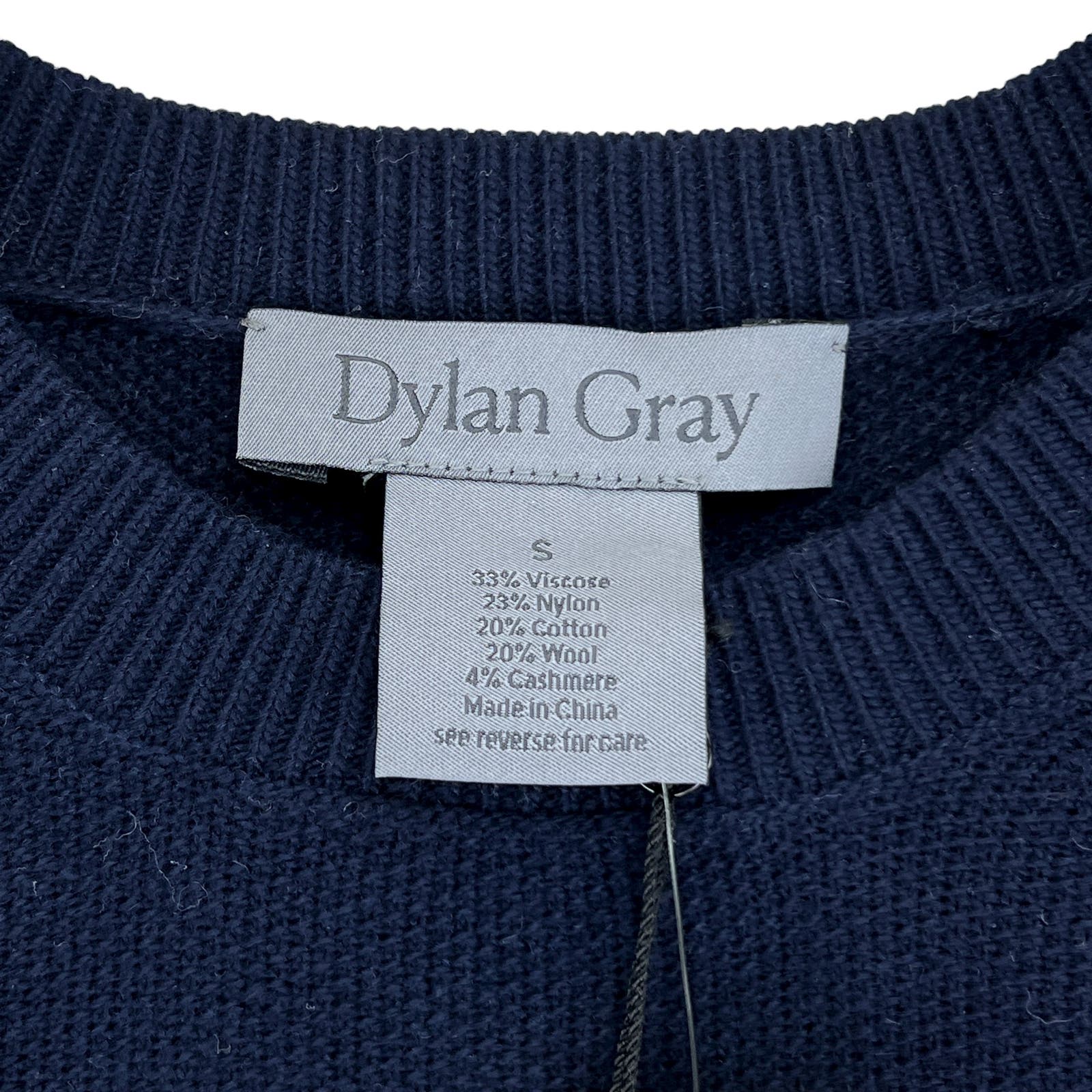 Dylan Gray Men Navy Crewneck US M Wool Sweatshirt Long Sleeves