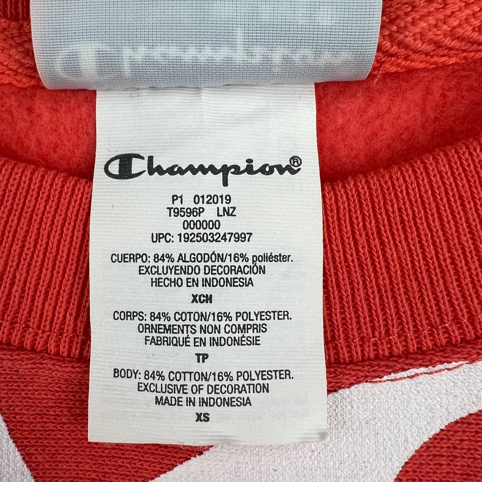 Champion Men Red Sweatshirt US XS Short Sleeve Crew Neck