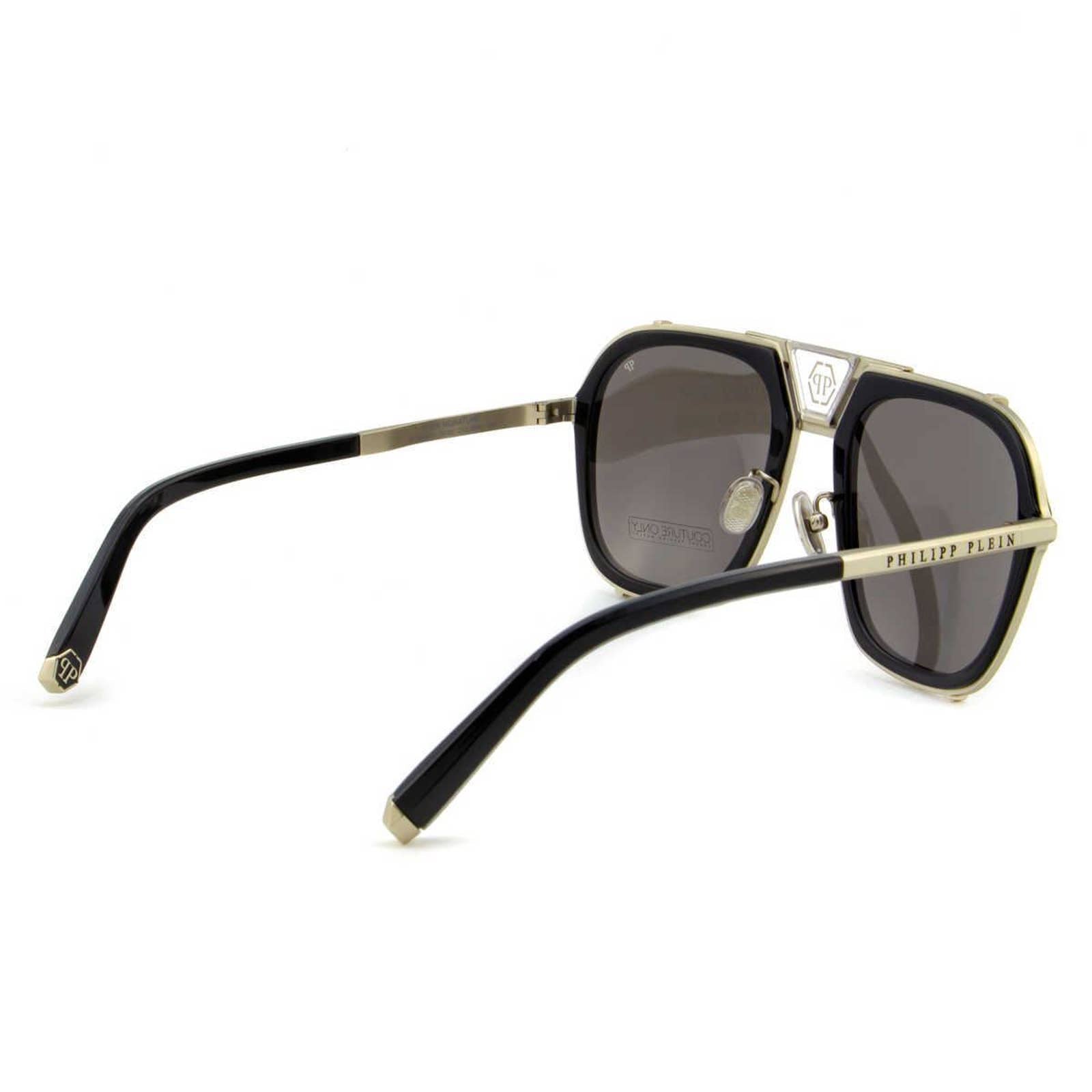Men Black Aviator Titanium Sunglasses SPP010M-589X