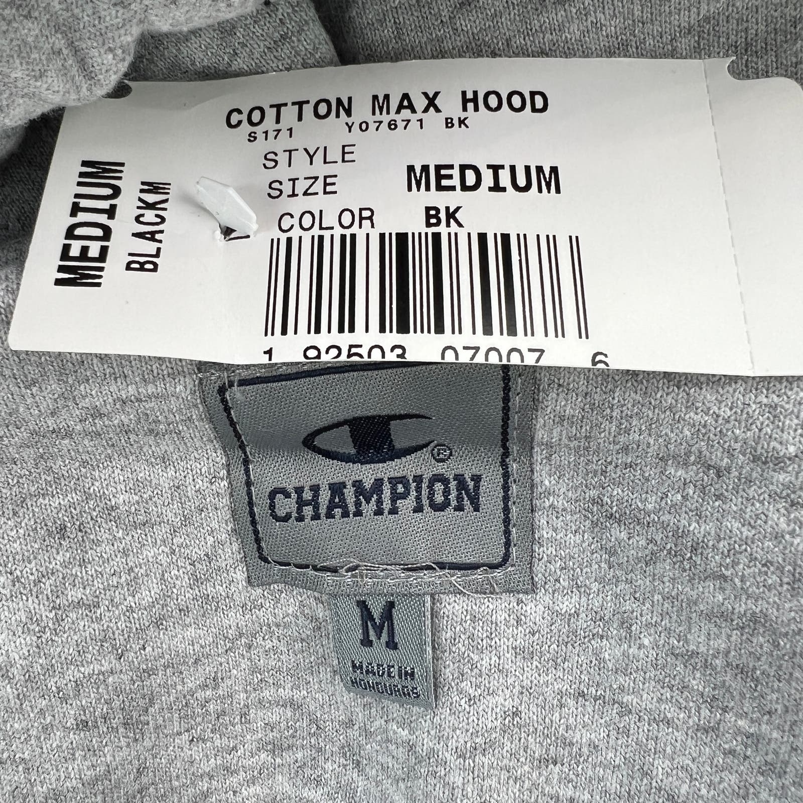 Champion Men Black Hoodie US M Logo Printed Long Sleeve