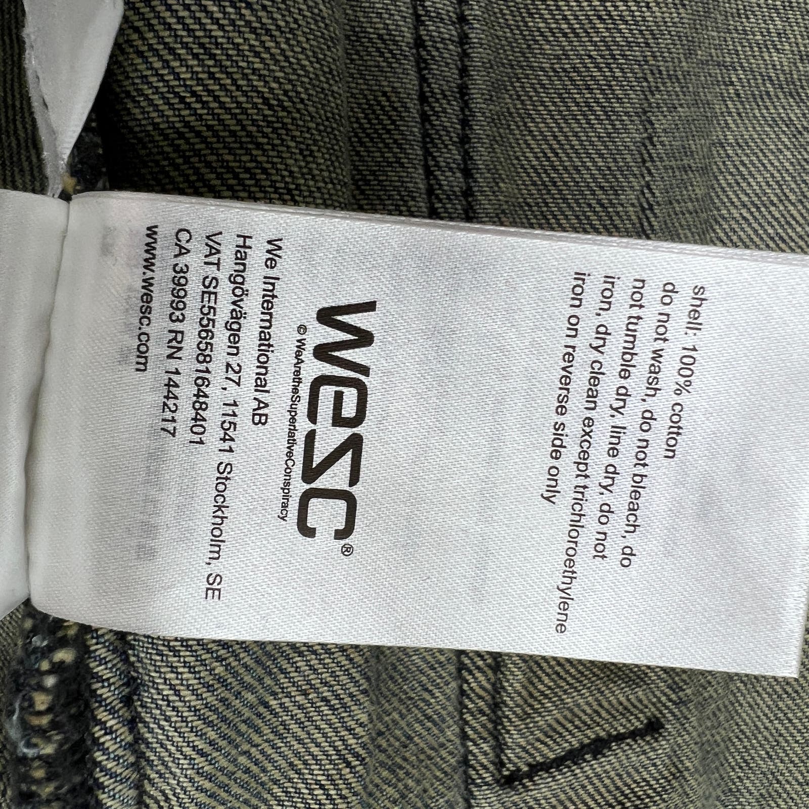 WeSC Unisex Jacket US M Men / US L Women White Paint Splatter Blue Denim