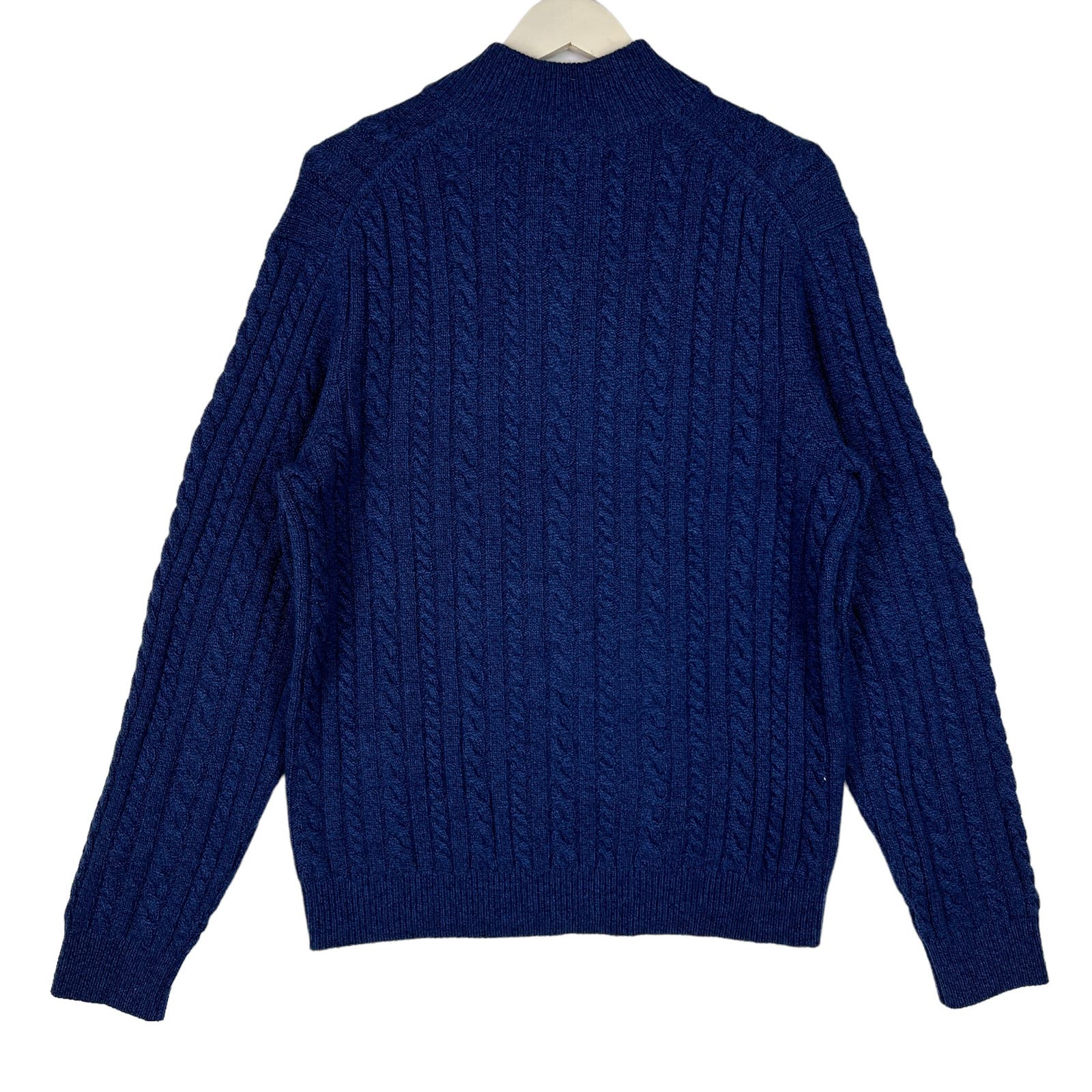 Bloomingdale's Men Blue Sweatshirt US L Wool Cashmere Pullover