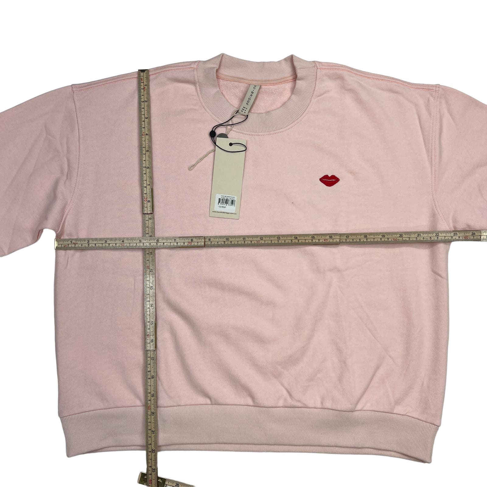 BEC+BRIDGE Kiss Me Women Pink Sweatshirt US 8 Cotton Long Sleeve
