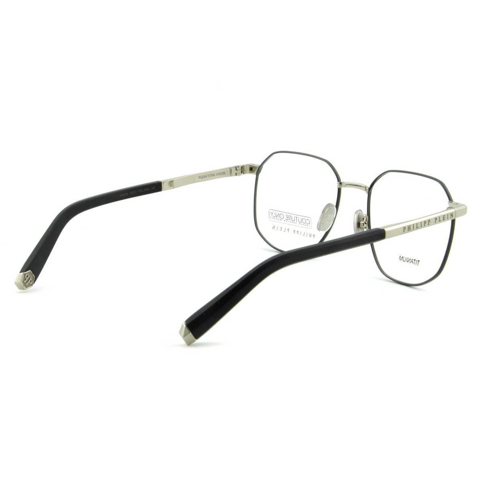 Men Optical Geometric Square Silver Titanium Glasses VPP020M-0S30