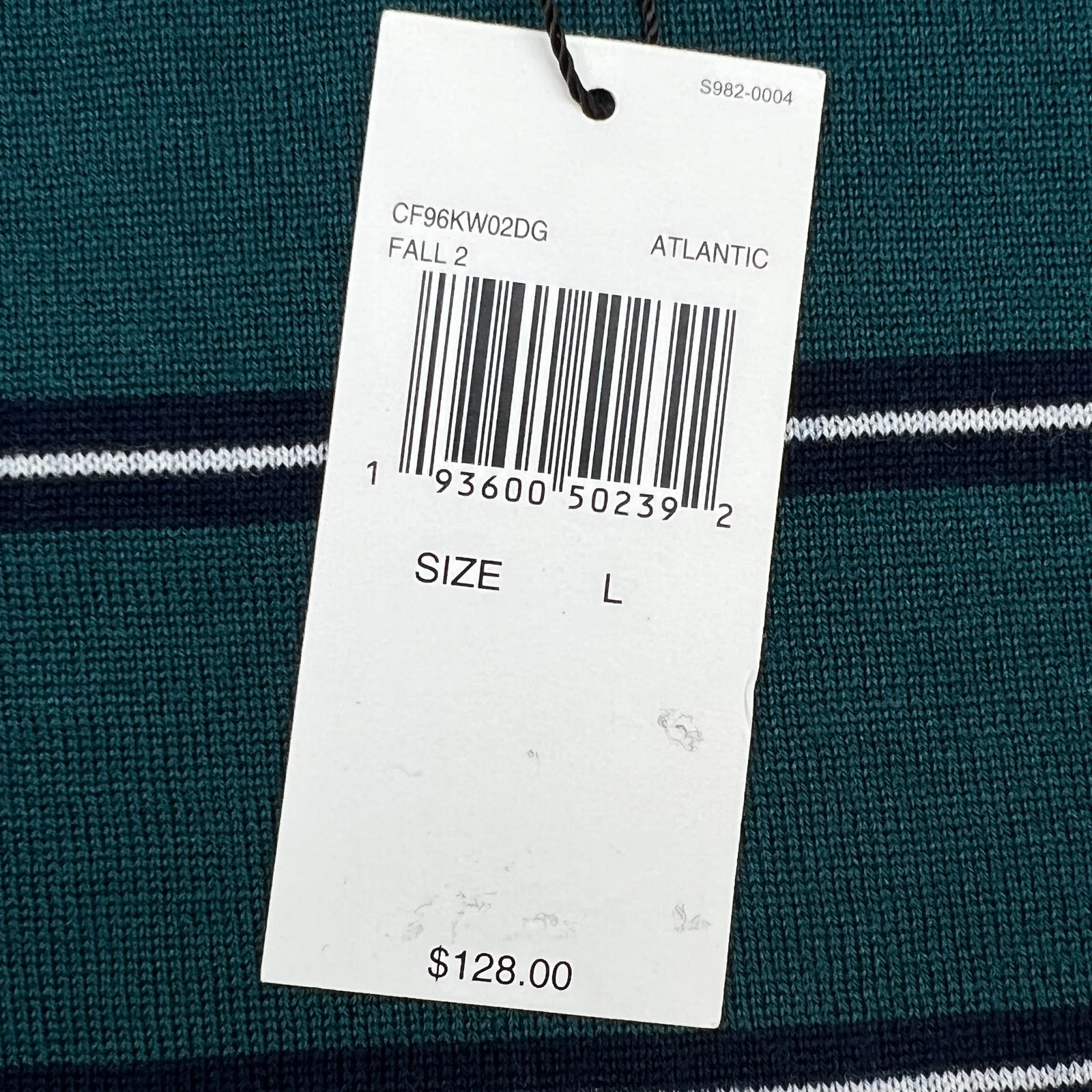 Michael Kors Men Atlantic Green Sweatshirt US L Striped Crew Neck