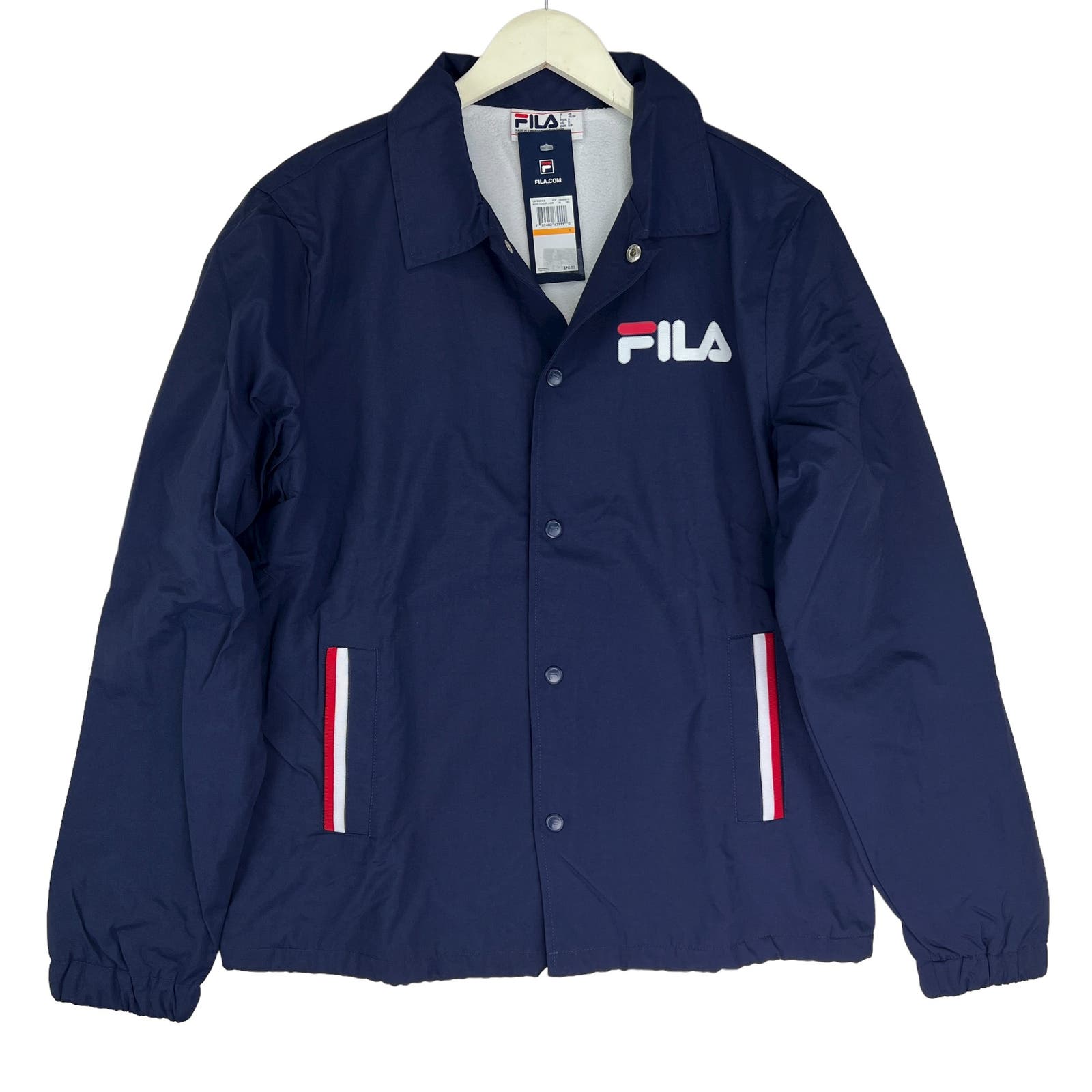 FILA Men Navy Sports Jacket US M Long Sleeves Windbreaker