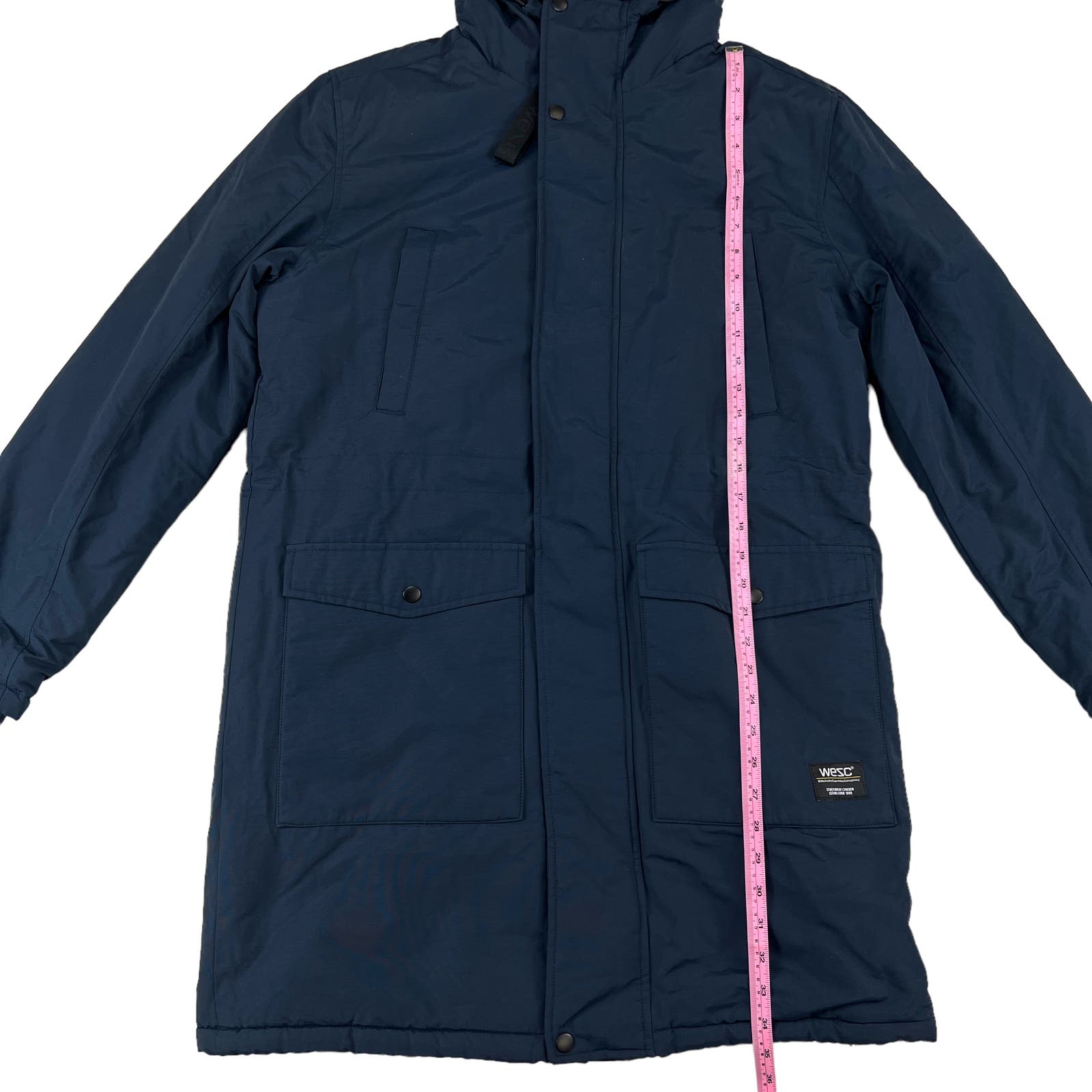 Wesc Men Blueberry Blue US M Full Zip Winter Parka Jacket