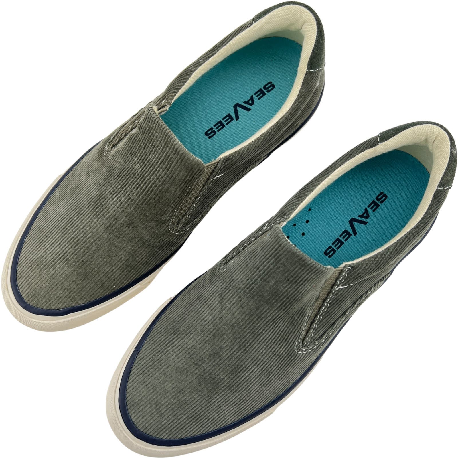 SeaVees Men 8 US Grey Hawthorne Slip On Cordies Velvet Shoes