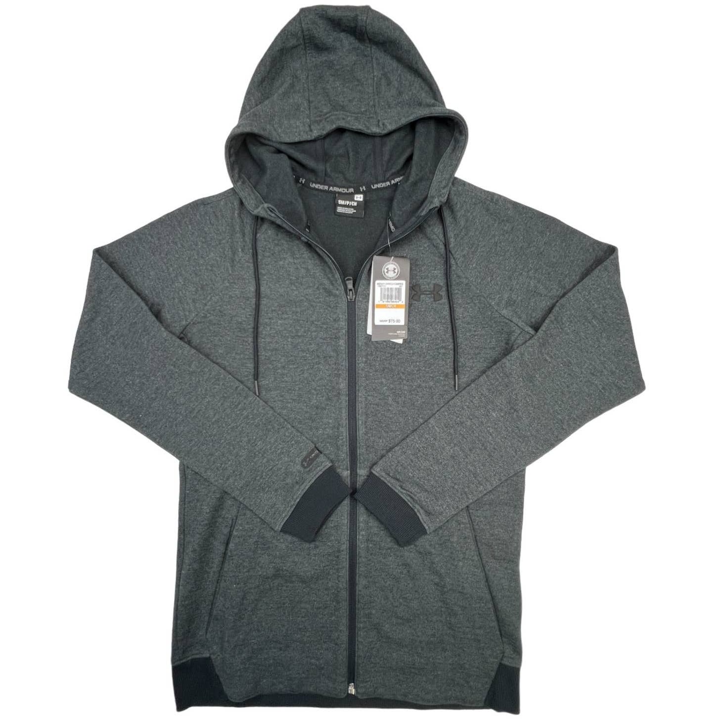 Under Armour Men US S Grey Hood Jacket Long Sleeve