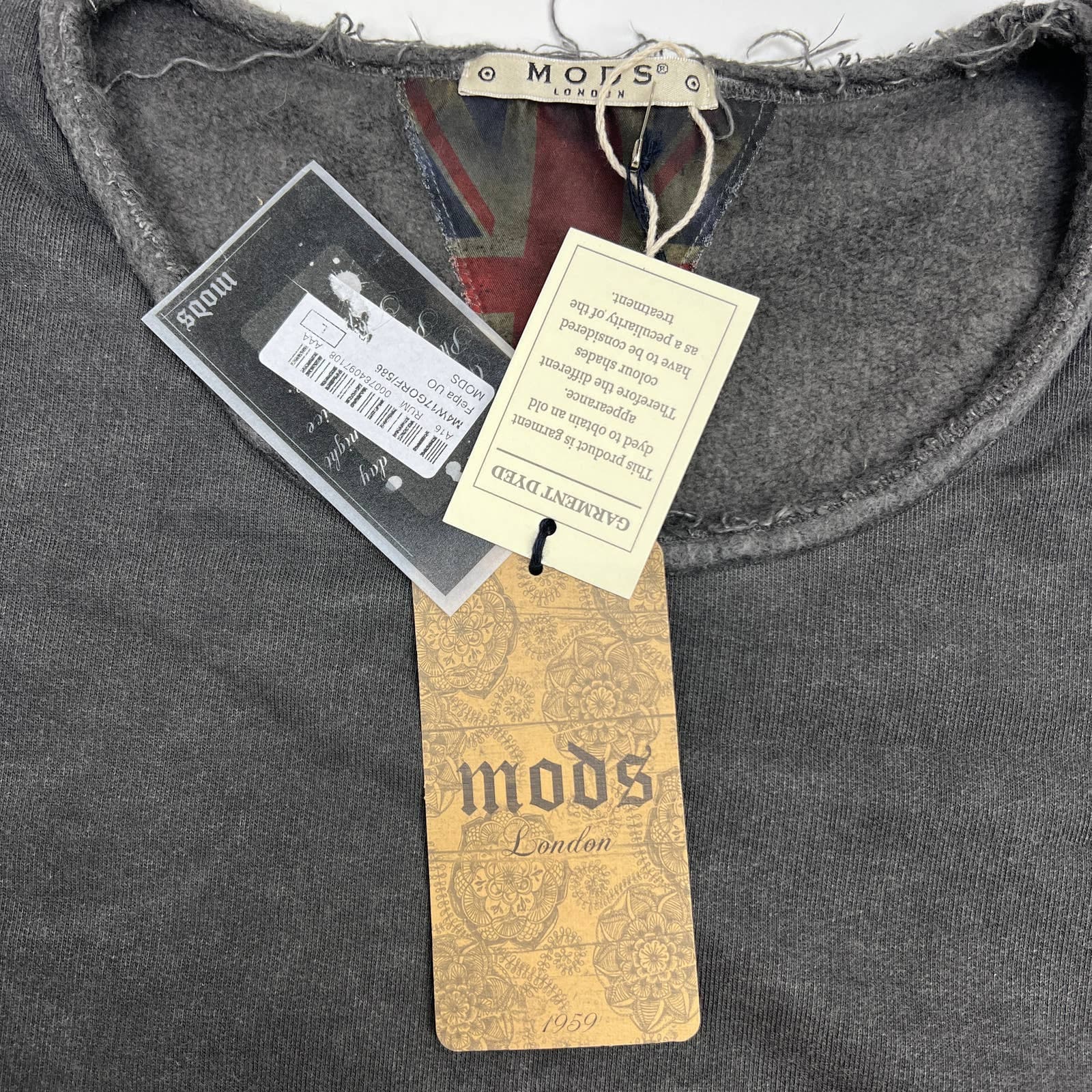 Mods London Men Dark Grey Sweatshirt US L Long Sleeve