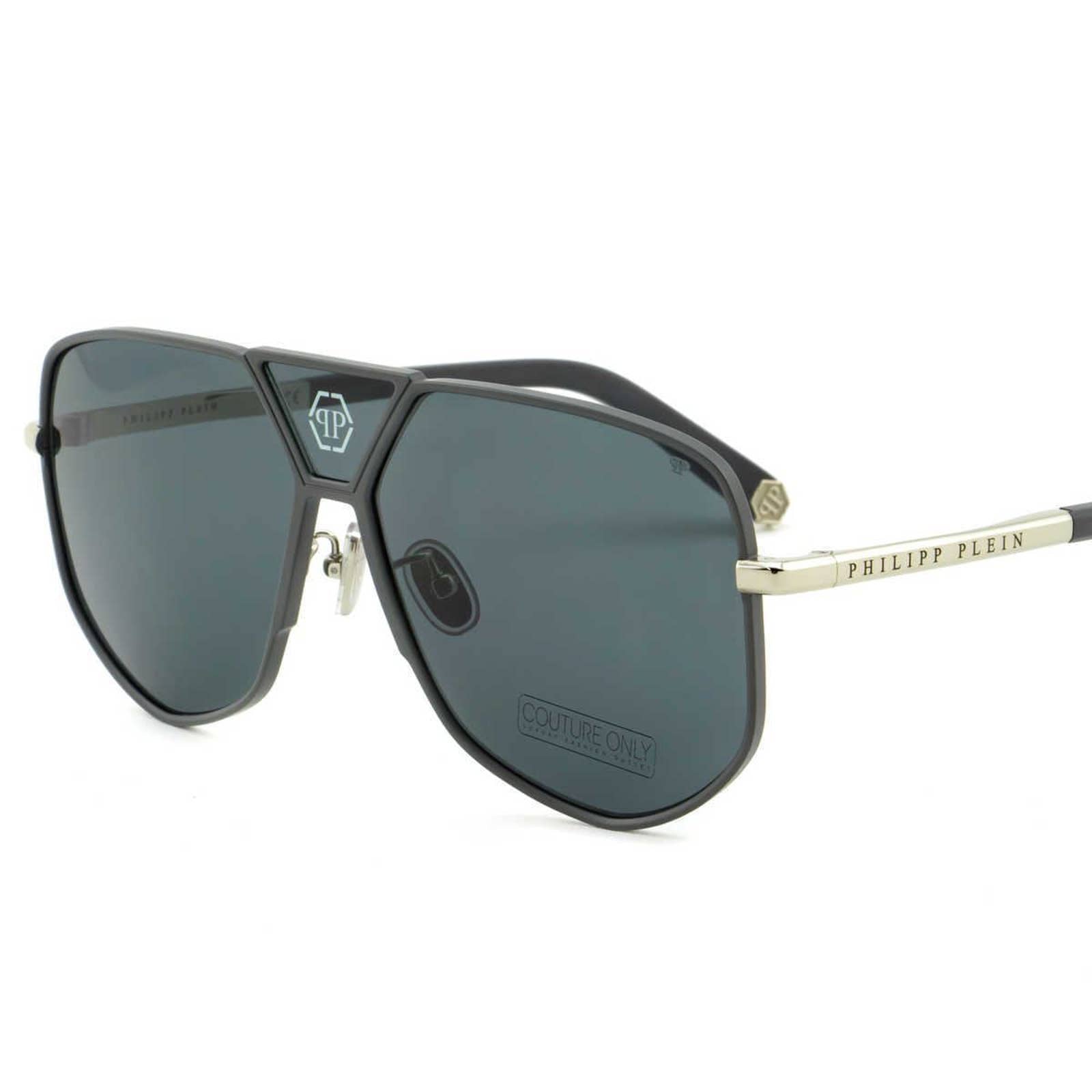 Men Gray Titanium Aviator Sunglasses SPP009M-0H70