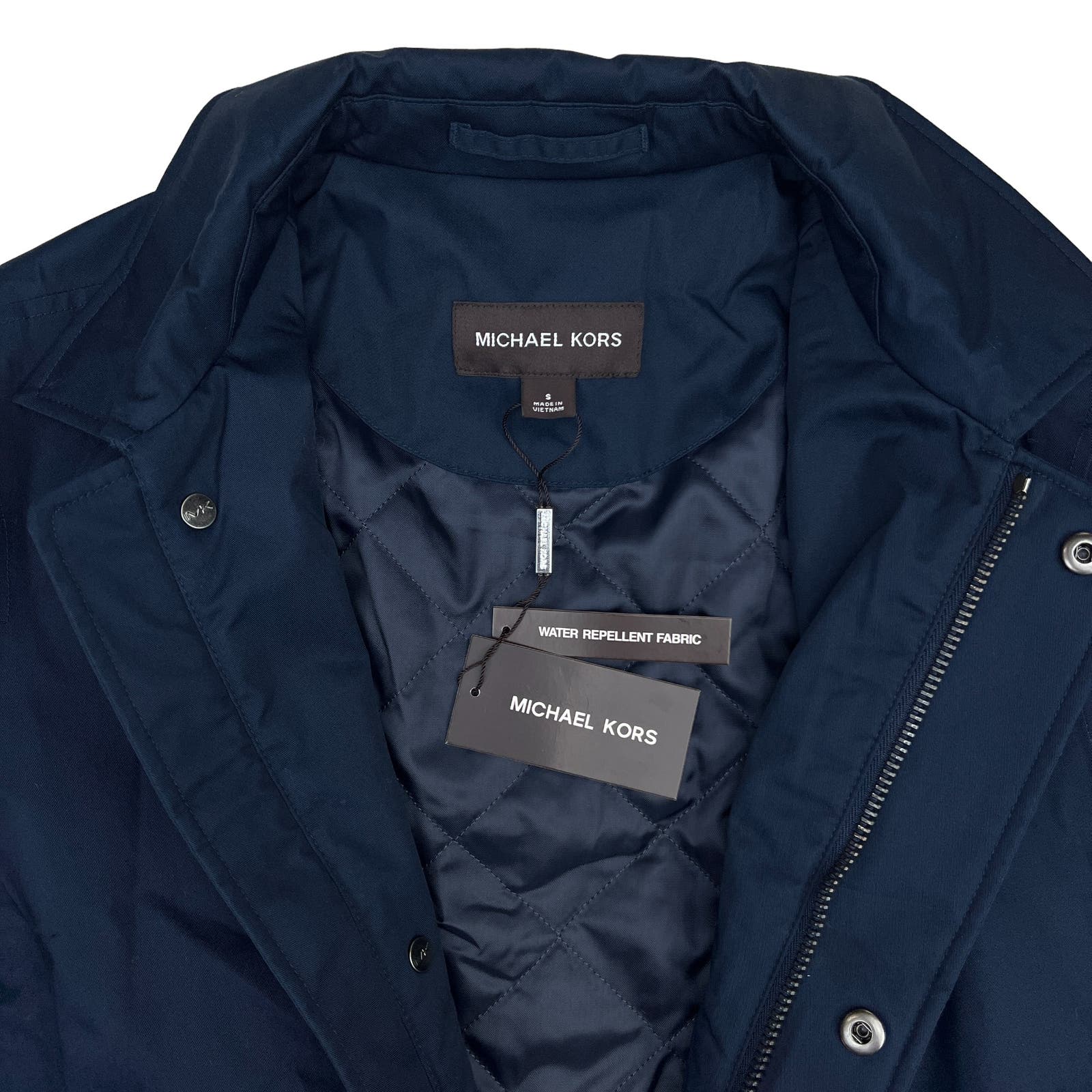 Michael Kors Men Midnight Blue Jacket US S Waterproof Coat