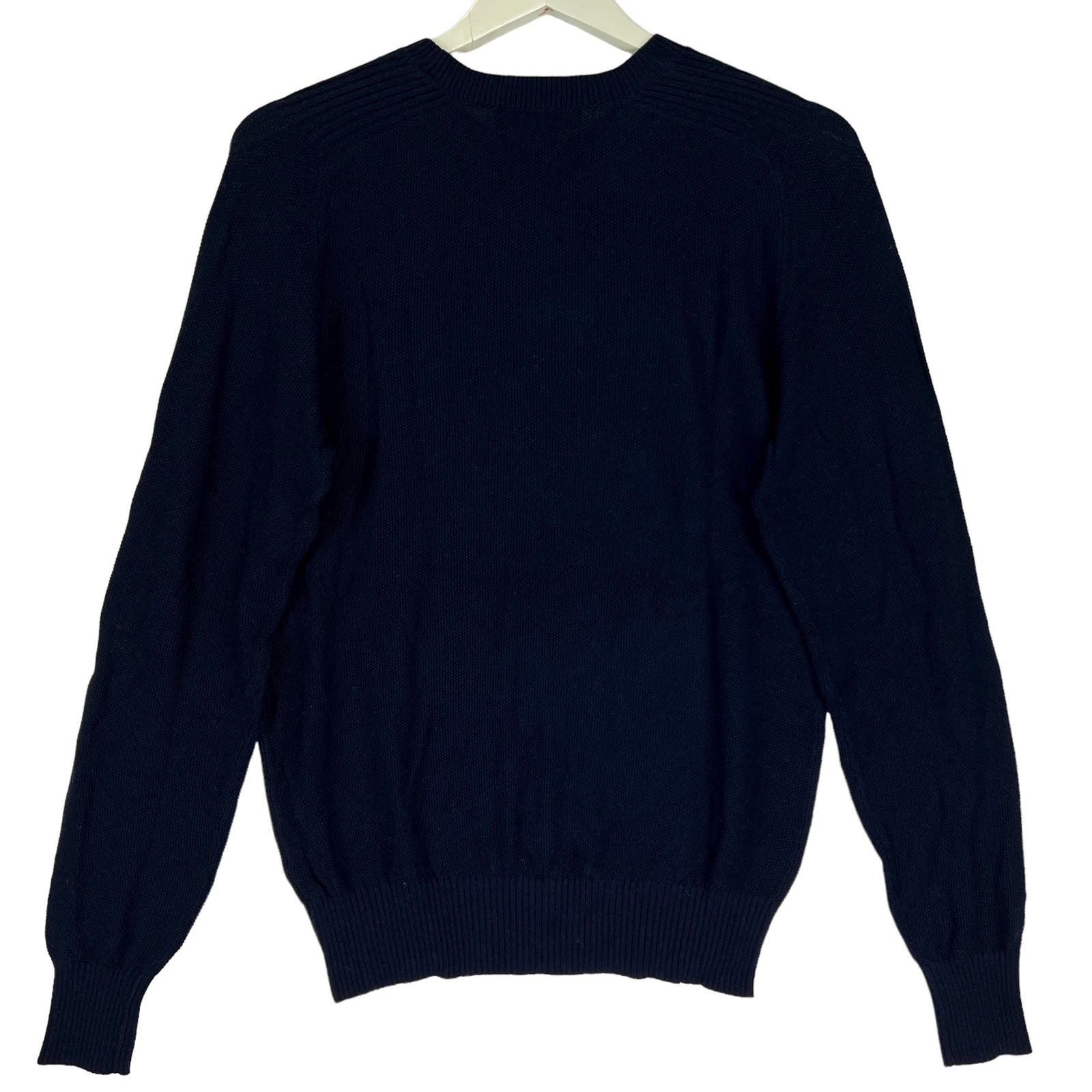 Dylan Gray Men Navy Crewneck US XL Wool Sweatshirt Long Sleeves