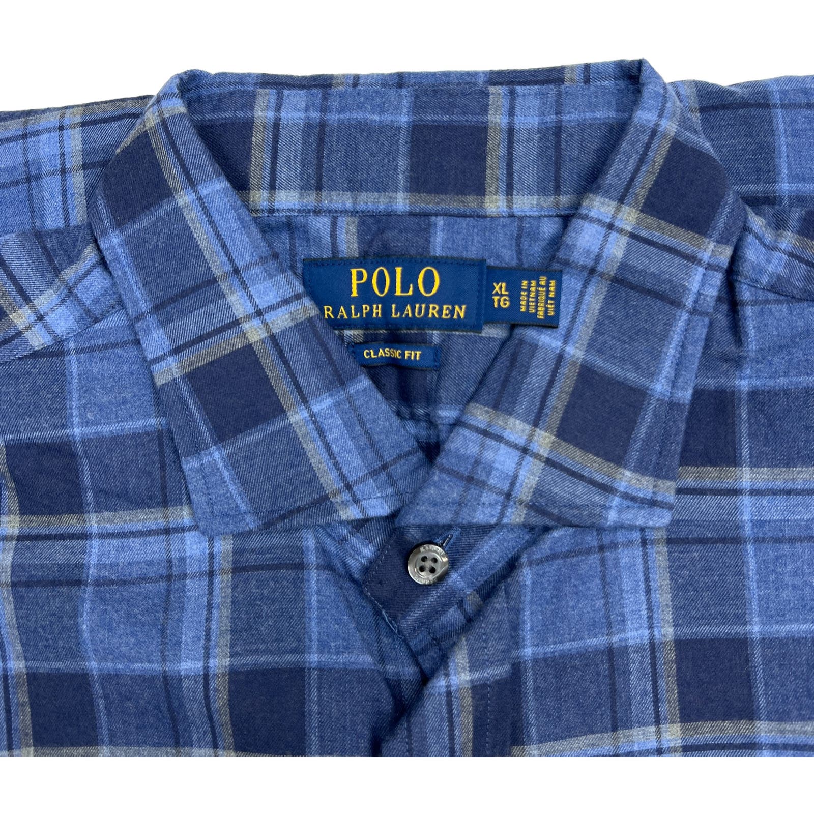 Ralph Lauren Polo Men Blue Plaid Shirt US XL Long Sleeve Button Down