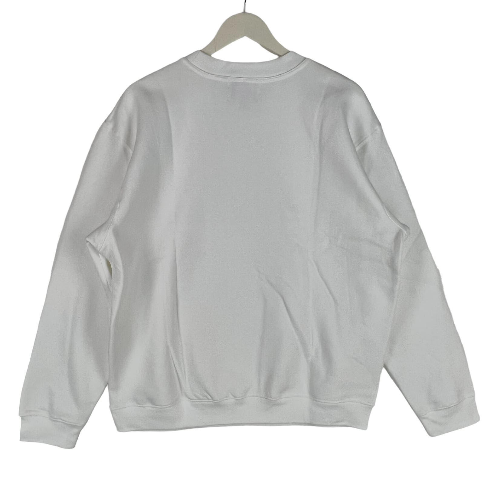 Mki Miyuki Zoku Men White  Sweater US XL Basic Crew Sweatshirt