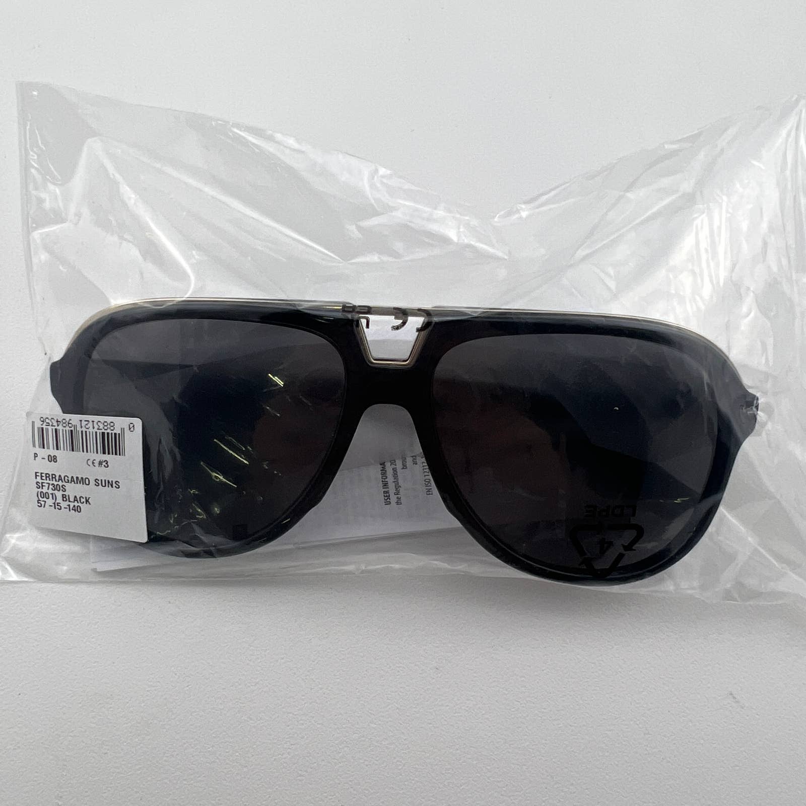 Men Aviator Black Gold Sunglasses SF730S-001