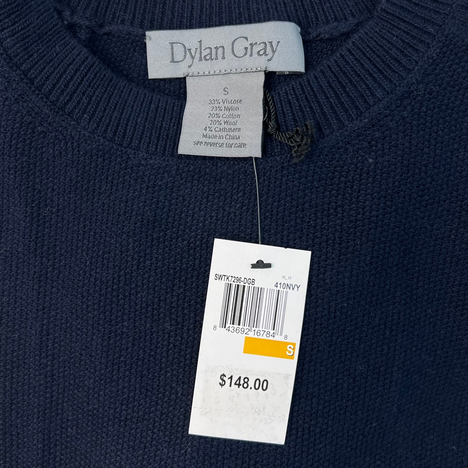 Dylan Gray Men Navy Blue Crewneck US S Sweatshirt Long Sleeves
