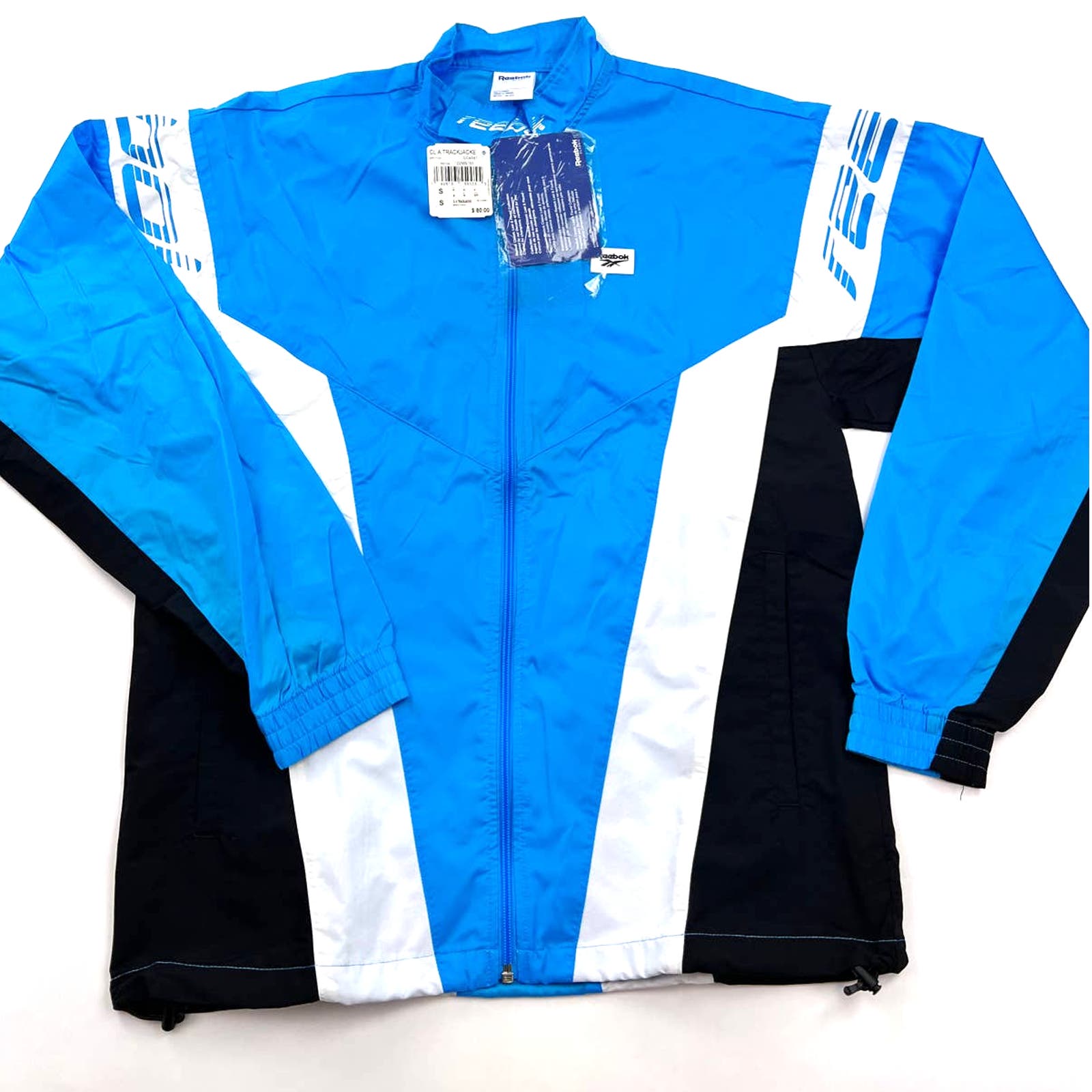 Reebok Classic Men Blue Windbreaker US M Track Jacket Zip Up