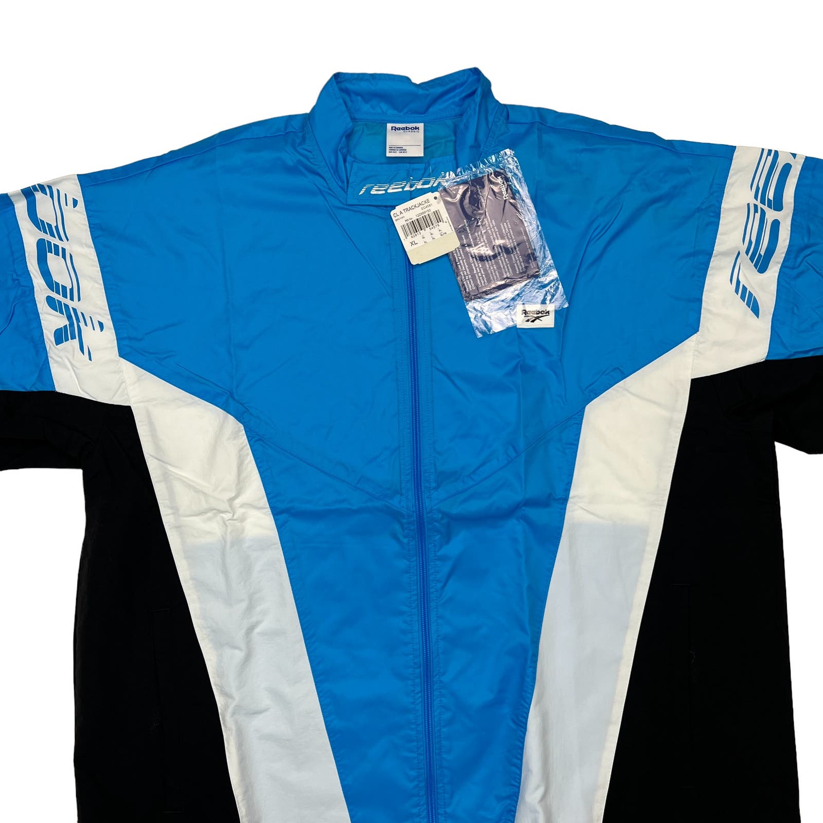 Reebok Classic Men Blue Windbreaker US XL Track Jacket Zip Up