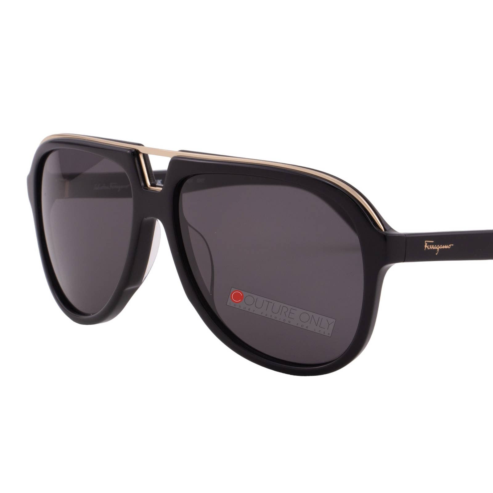 Men Aviator Black Gold Sunglasses SF730S-001