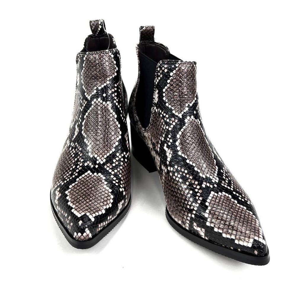 Blondo Women 6 US Emelia Brown Snake Leather Waterproof Ankle Boots