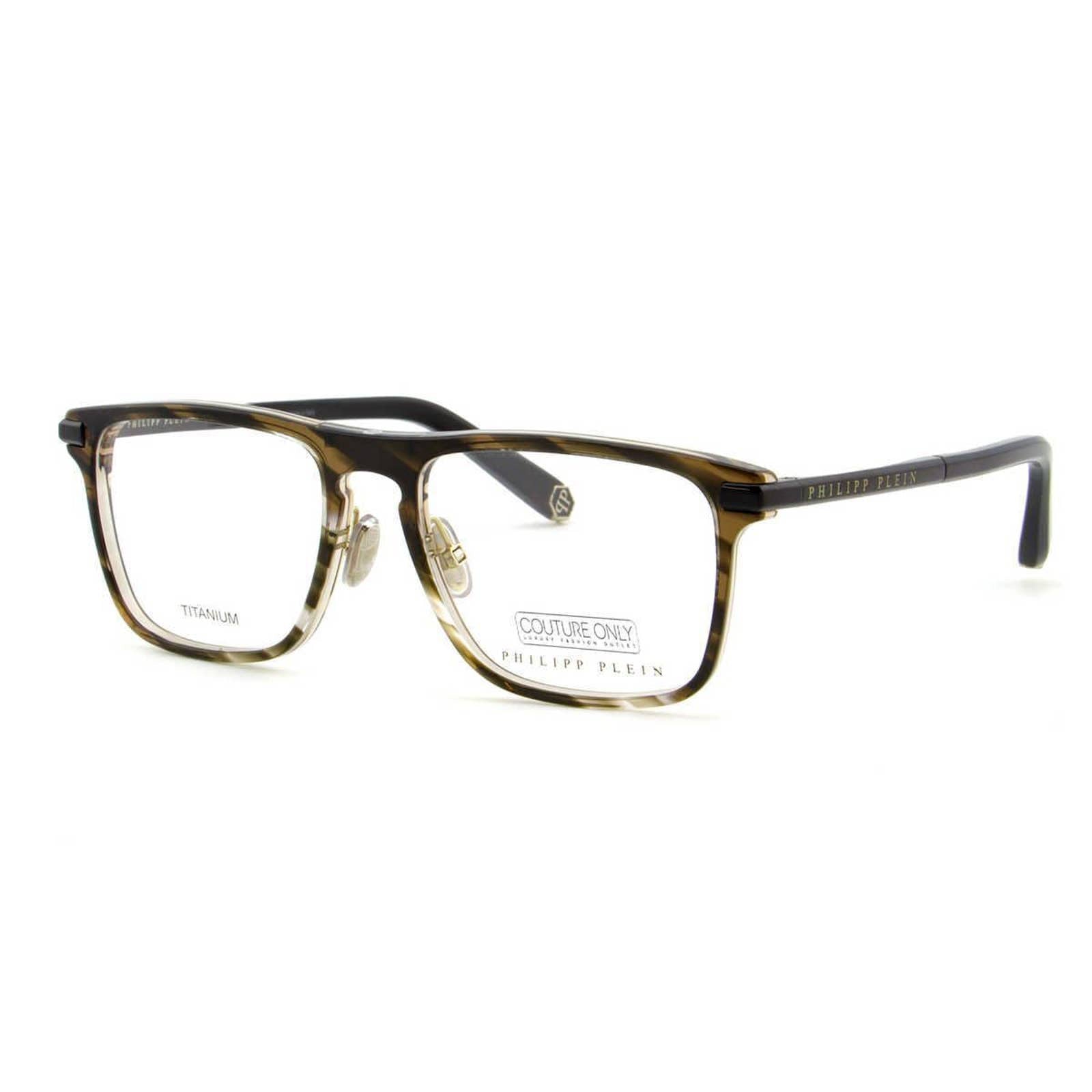 Men Optical Square Marble Gray Brown Eyeglasses VPP019M-0XAS