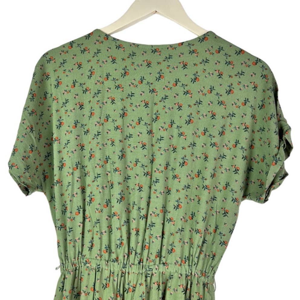 Sanctuary Women Green Jumpsuit US S V-Neck Wrap Floral Print Dress