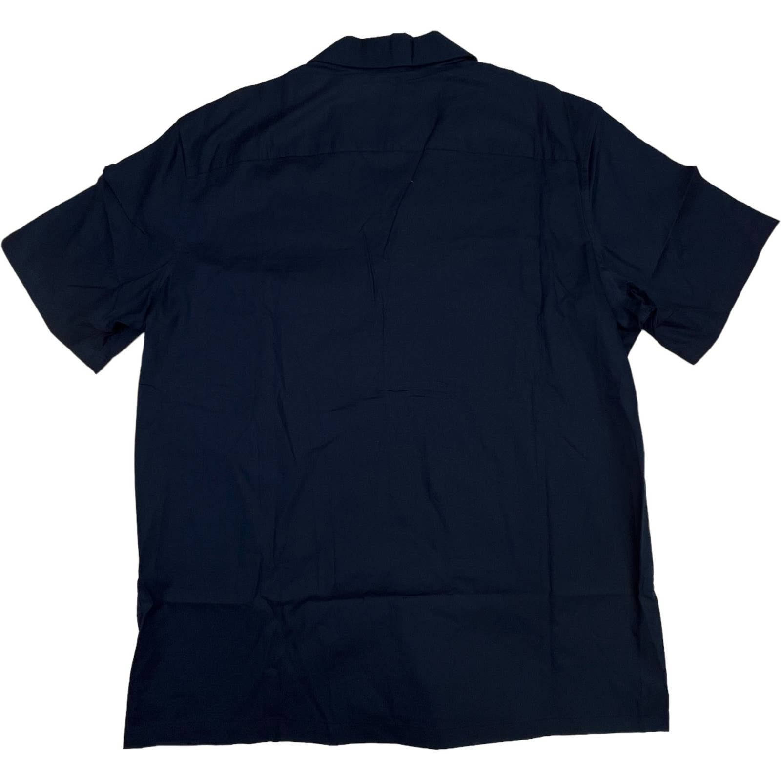Michael Kors Men Blue Cotton Shirt US XL Short Sleeve Button Down