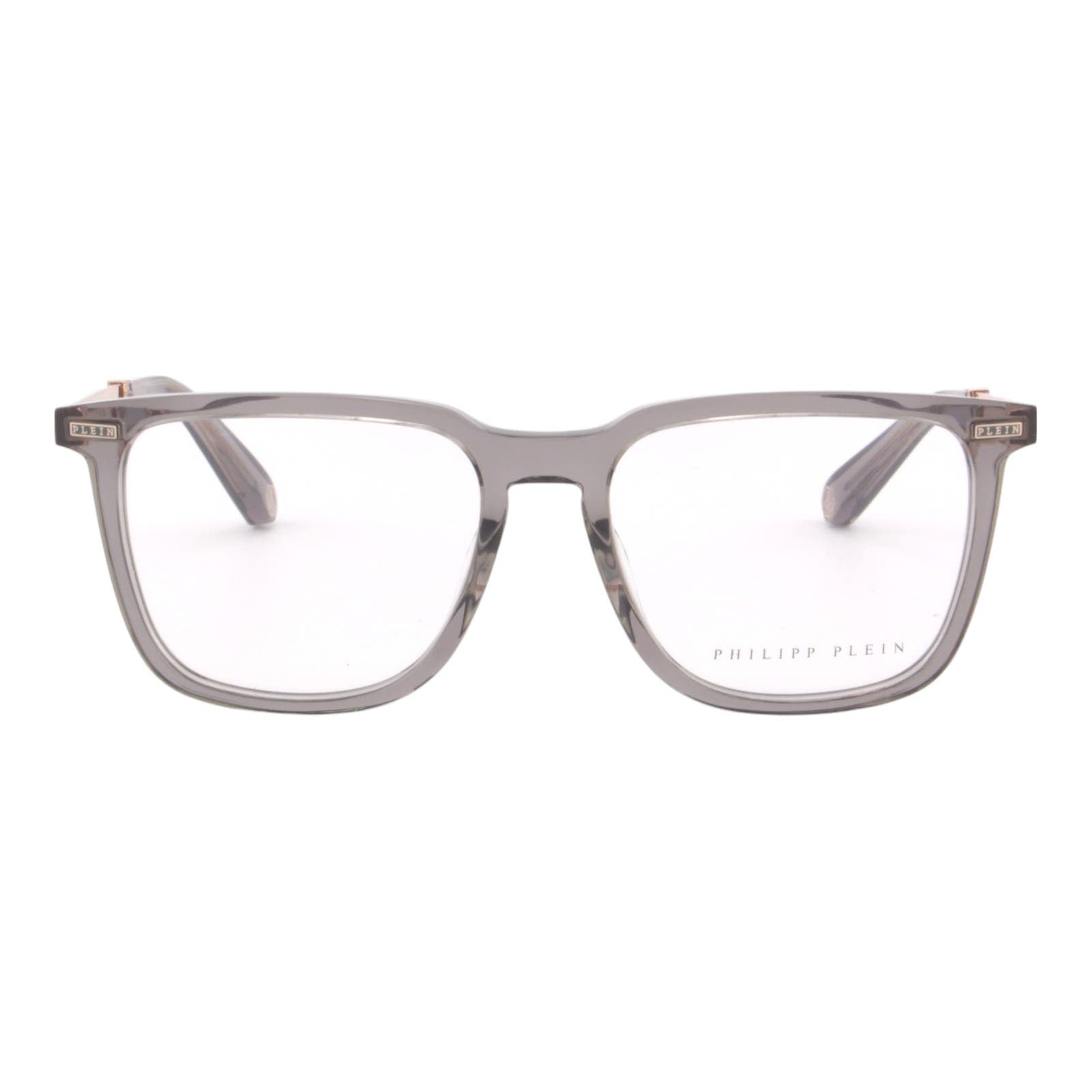 Men Square Glasses VPP058M-09MB Gray Transparent Optical Frame