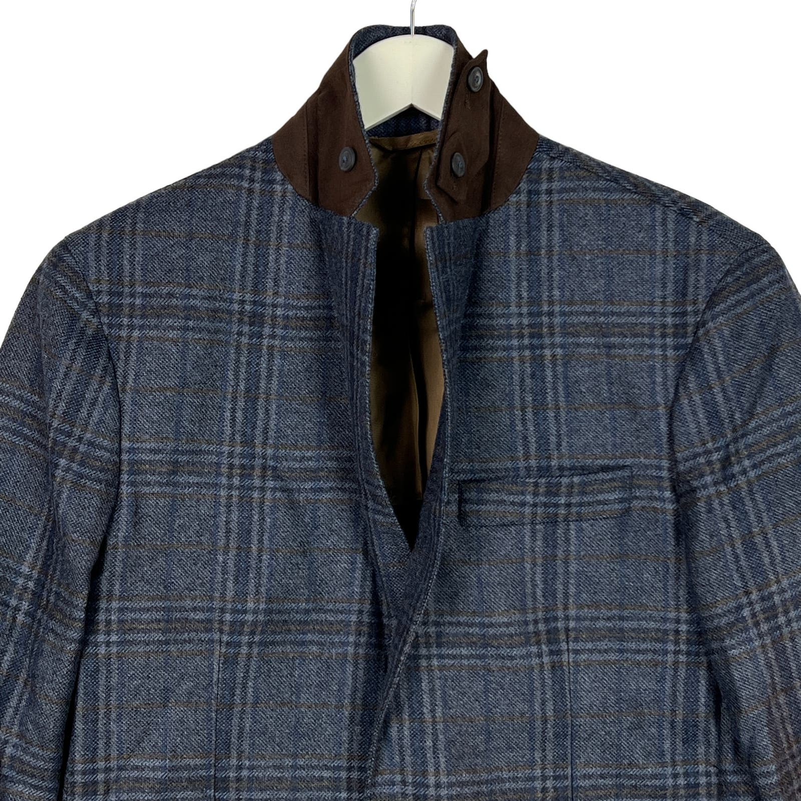 Dylan Gray Men Grey Blue Check Suit US 38R Jacket Blazer Long Sleeve