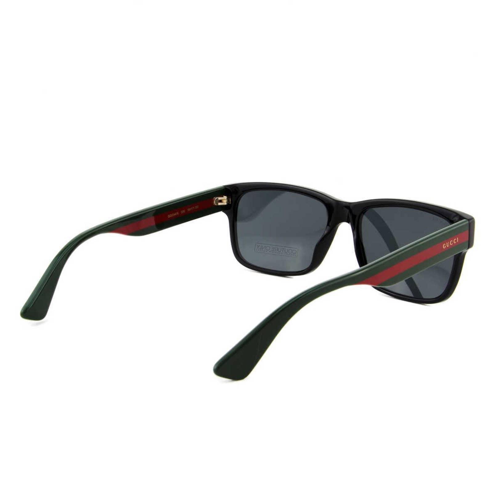 Men Square Black Sunglasses GG0340S-006 Gray Lens