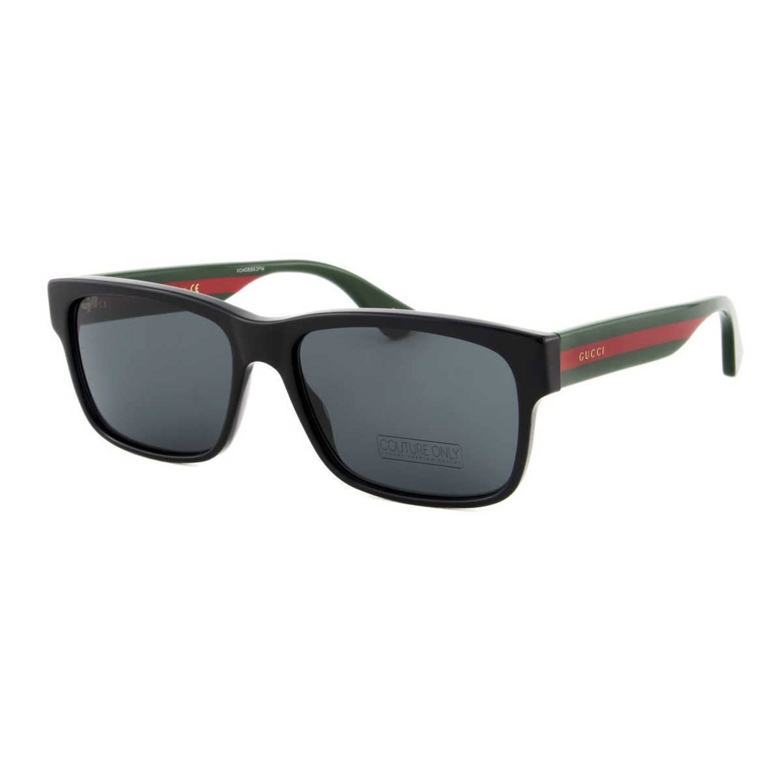 Men Square Black Sunglasses GG0340S-006 Gray Lens
